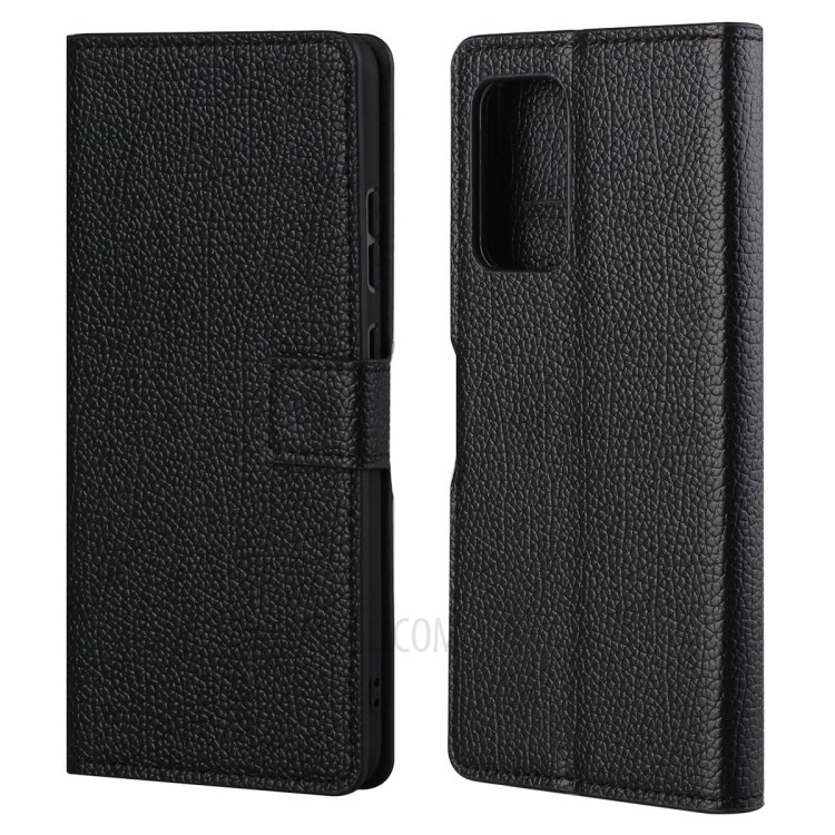 Folio Flip Litchi Texture Leather Wallet Design Protective Case for Samsung Galaxy A82 5G-1