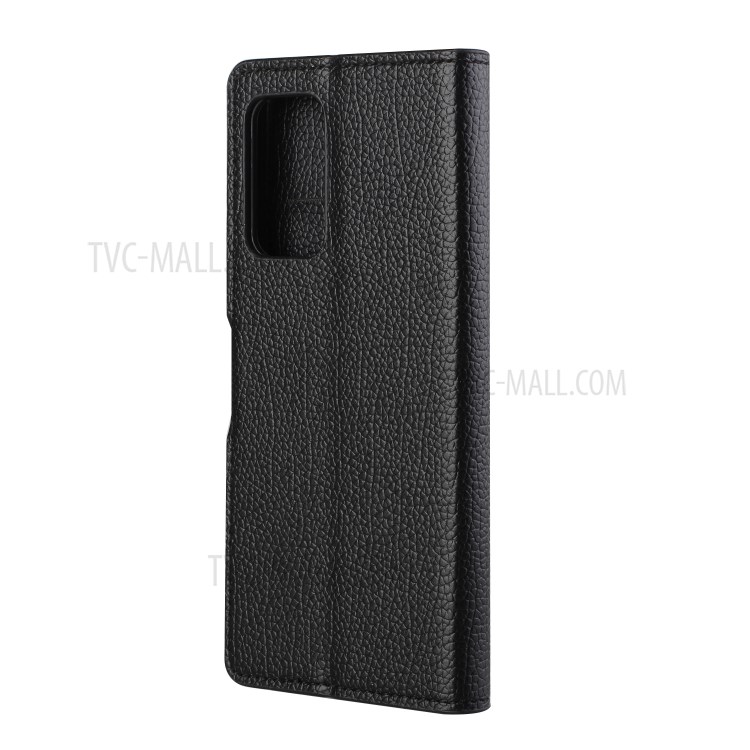 Folio Flip Litchi Texture Leather Wallet Design Protective Case for Samsung Galaxy A82 5G-3