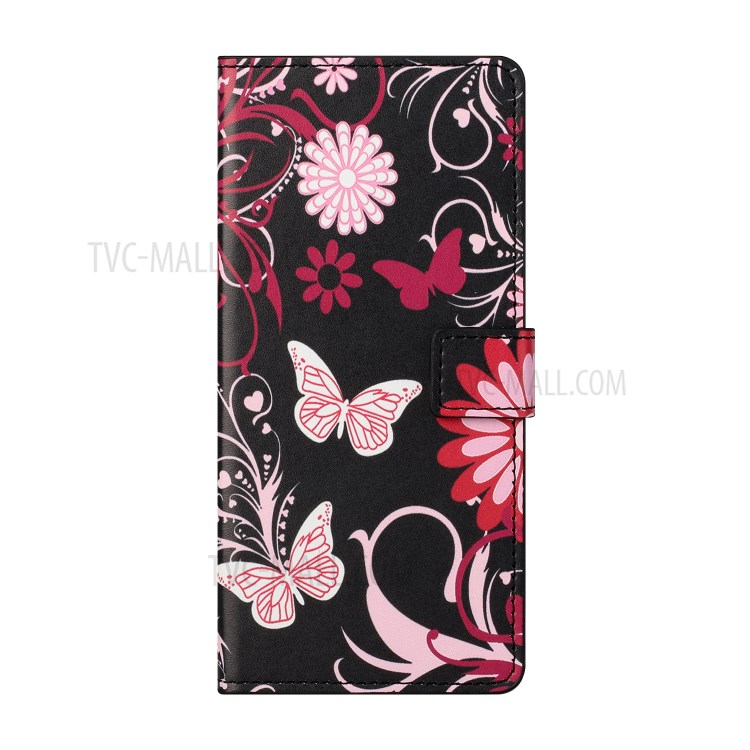 Wallet Design Pattern Printing Full Protection Leather Stand Protective Case with Stand for Samsung Galaxy A82 5G - Butterfly-2