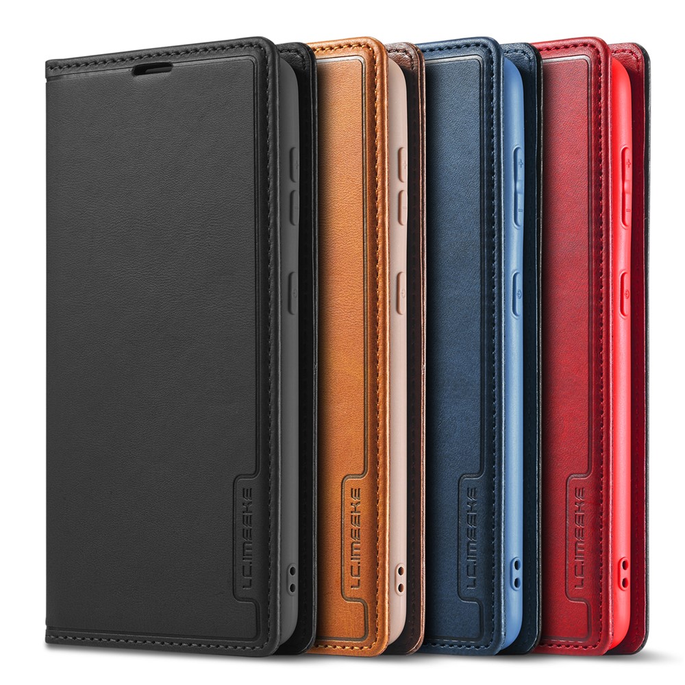 LC.IMEEKE LC-001 Series Full Protection Cover Leather Mobile Phone Case with Card Slots for Samsung Galaxy S21 FE - Brown-14