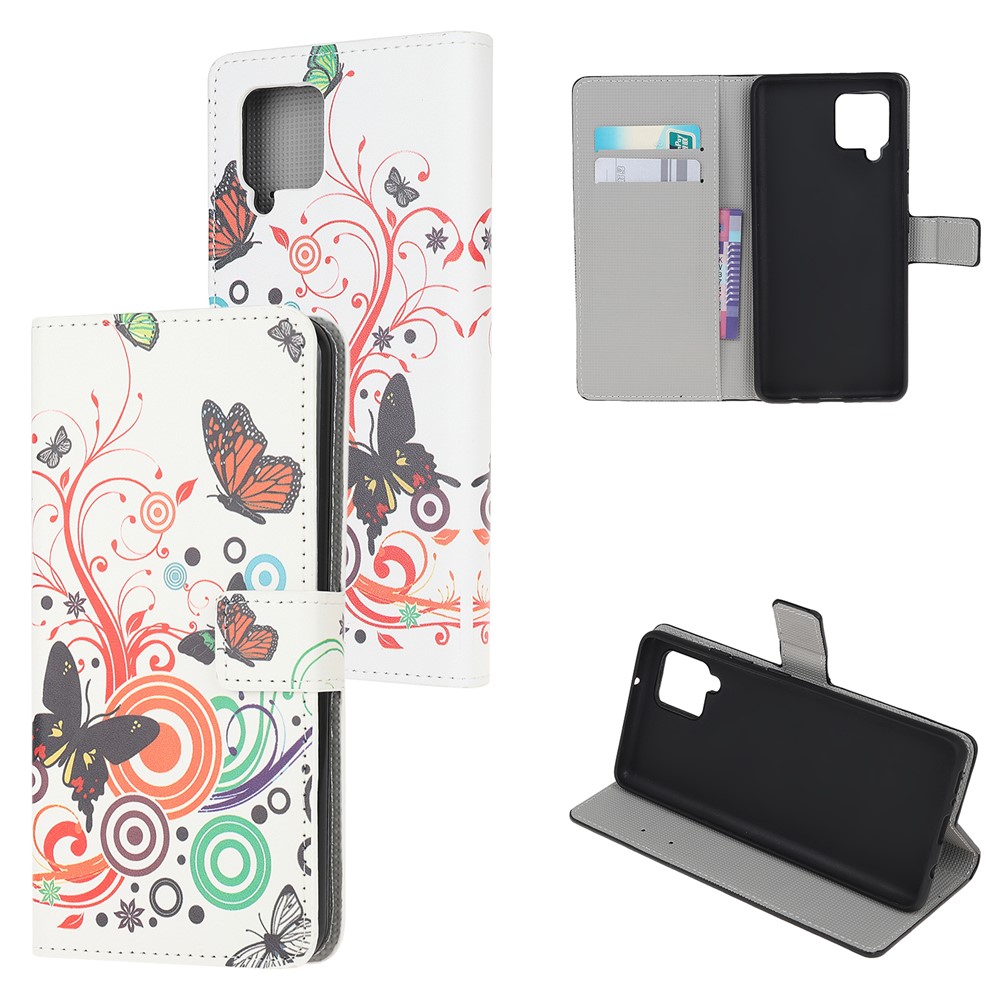 Pattern Printing Full Protection Wallet Design Leather Stand Protective Case with Stand for Samsung Galaxy A22 4G (EU Version) - Colorful Butterfly-7