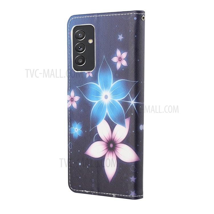 Cross Texture New Pattern Printing Wallet Design Leather Stand Case for Samsung Galaxy A82 5G - Flower-4