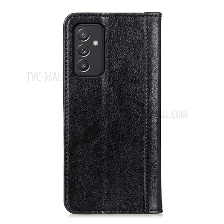 Auto-absorbed Litchi Texture Split Leather Wallet Stand Case Cover for Samsung Galaxy A82 5G - Black-3