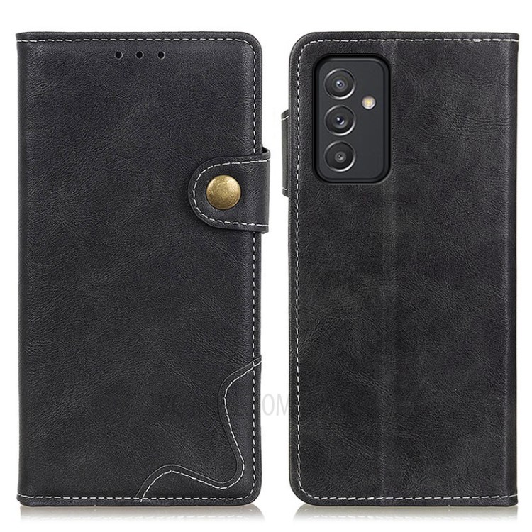 Wallet Design S Shape Textured PU Leather Case for Samsung Galaxy A82 5G Supporting Stand Cover - Black-1