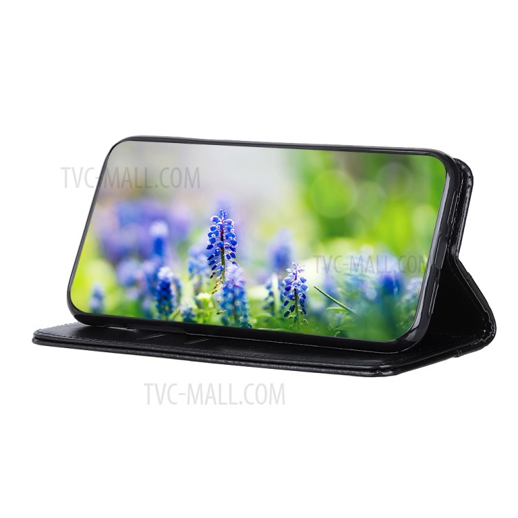 Auto-absorbed PU Leather Wallet Cover for Samsung Galaxy A82 5G - Black-4