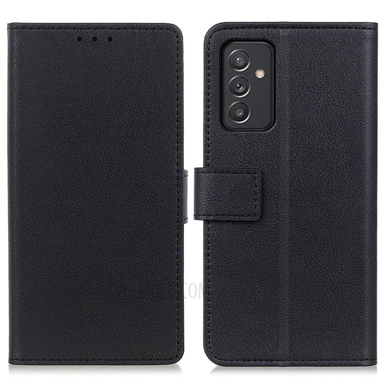 Wallet Leather Phone Folio Casing with Stand for Samsung Galaxy A82 5G - Black-1