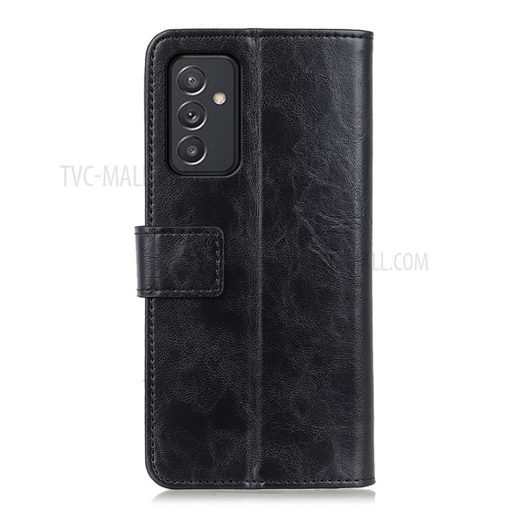 KHAZNEH Full Protection TPU + PU Leather Phone Wallet Stand Case Cover for Samsung Galaxy A82 5G - Black-3