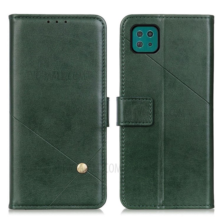 Wallet Stand PU Leather Phone Protection Shell Case for Samsung Galaxy A22 5G (EU Version) - Green-1