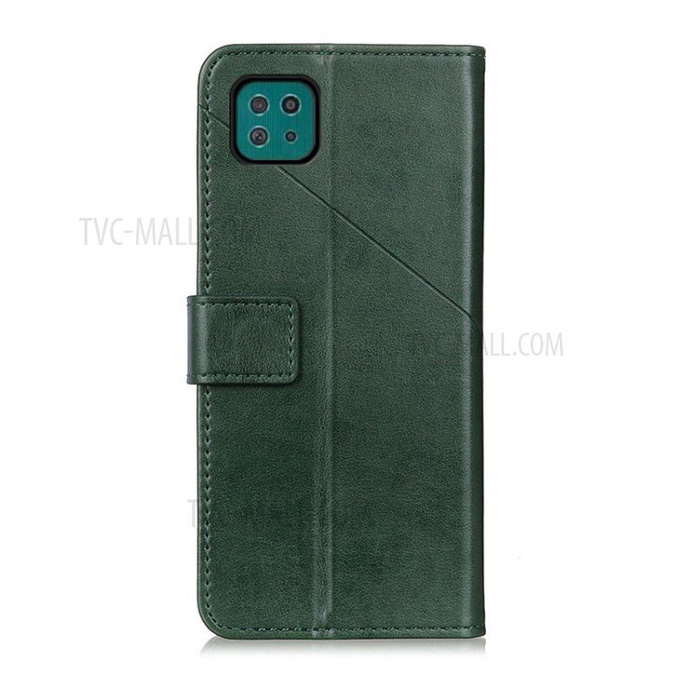 Wallet Stand PU Leather Phone Protection Shell Case for Samsung Galaxy A22 5G (EU Version) - Green-8