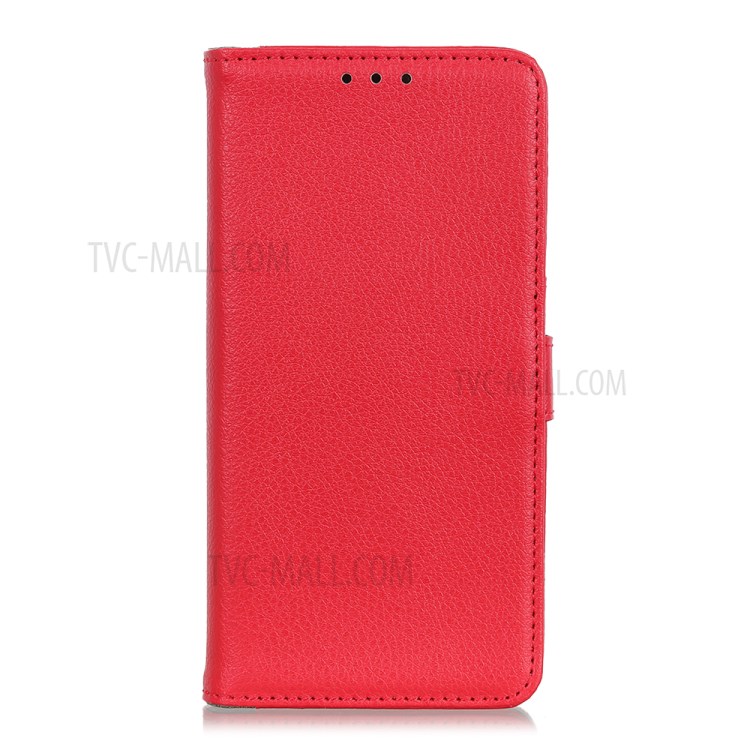 Litchi Skin Magnetic Leather Stand Case for Samsung Galaxy A22 5G (EU Version) - Red-5