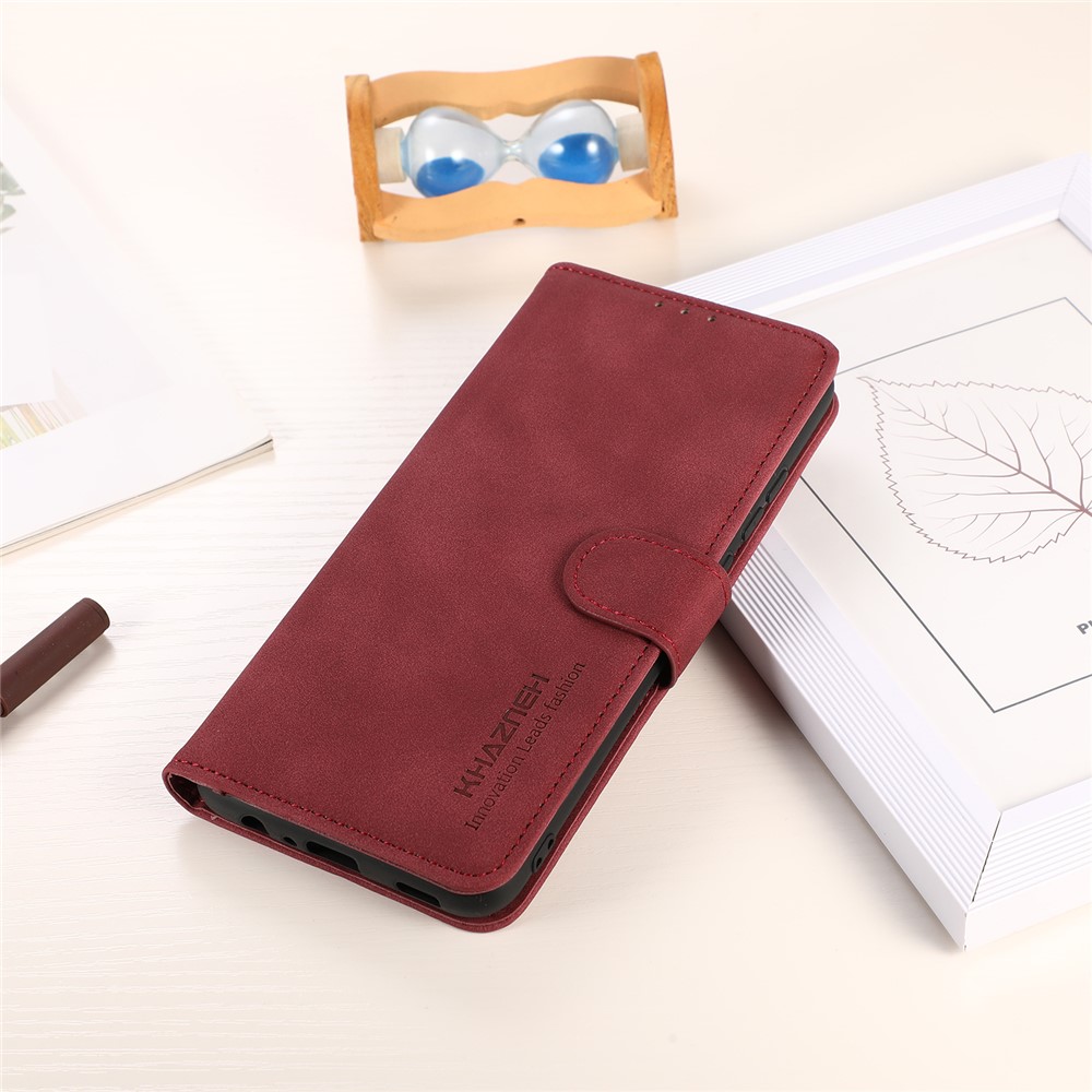 Lint Texture Leather Wallet Case for Samsung Galaxy A22 5G (EU Version) - Red-2