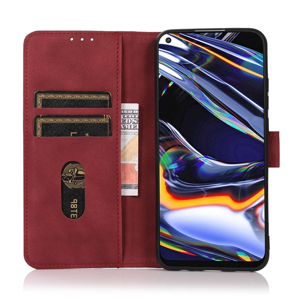Lint Texture Leather Wallet Case for Samsung Galaxy A22 5G (EU Version) - Red-4