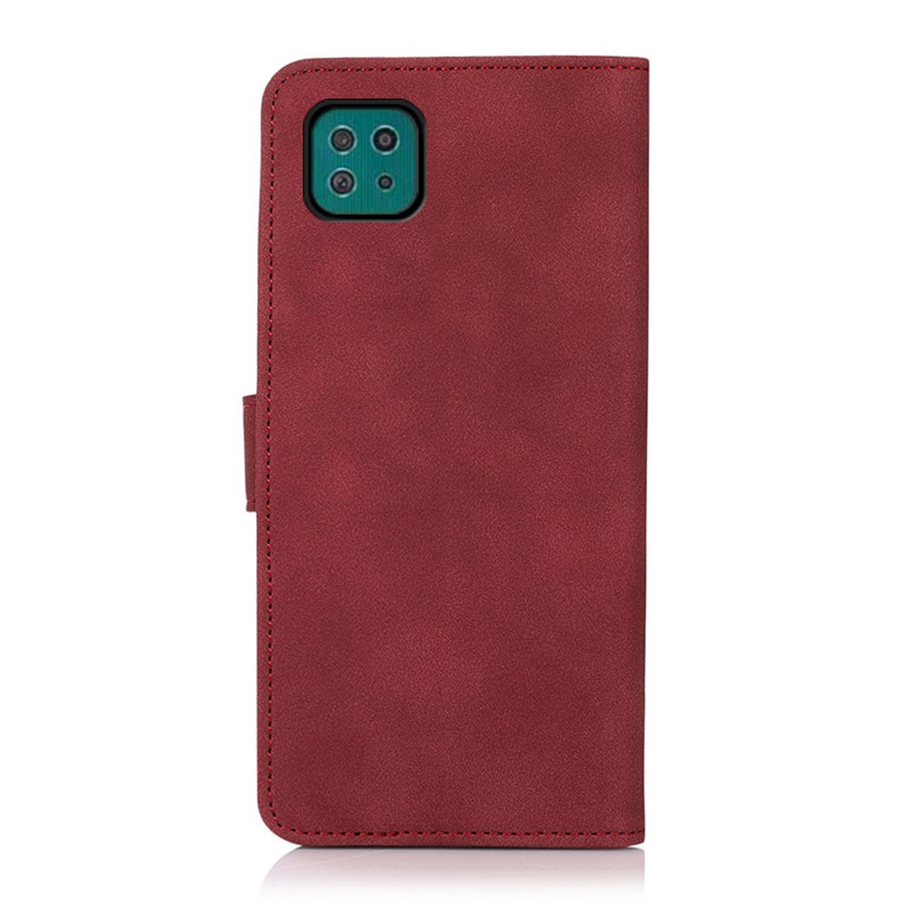 Lint Texture Leather Wallet Case for Samsung Galaxy A22 5G (EU Version) - Red-7