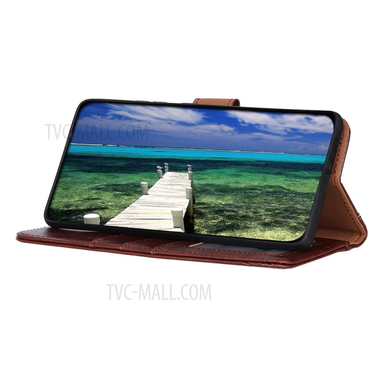 Crazy Horse Skin Split Leather Cover for Samsung Galaxy A22 5G (EU Version) - Brown-5