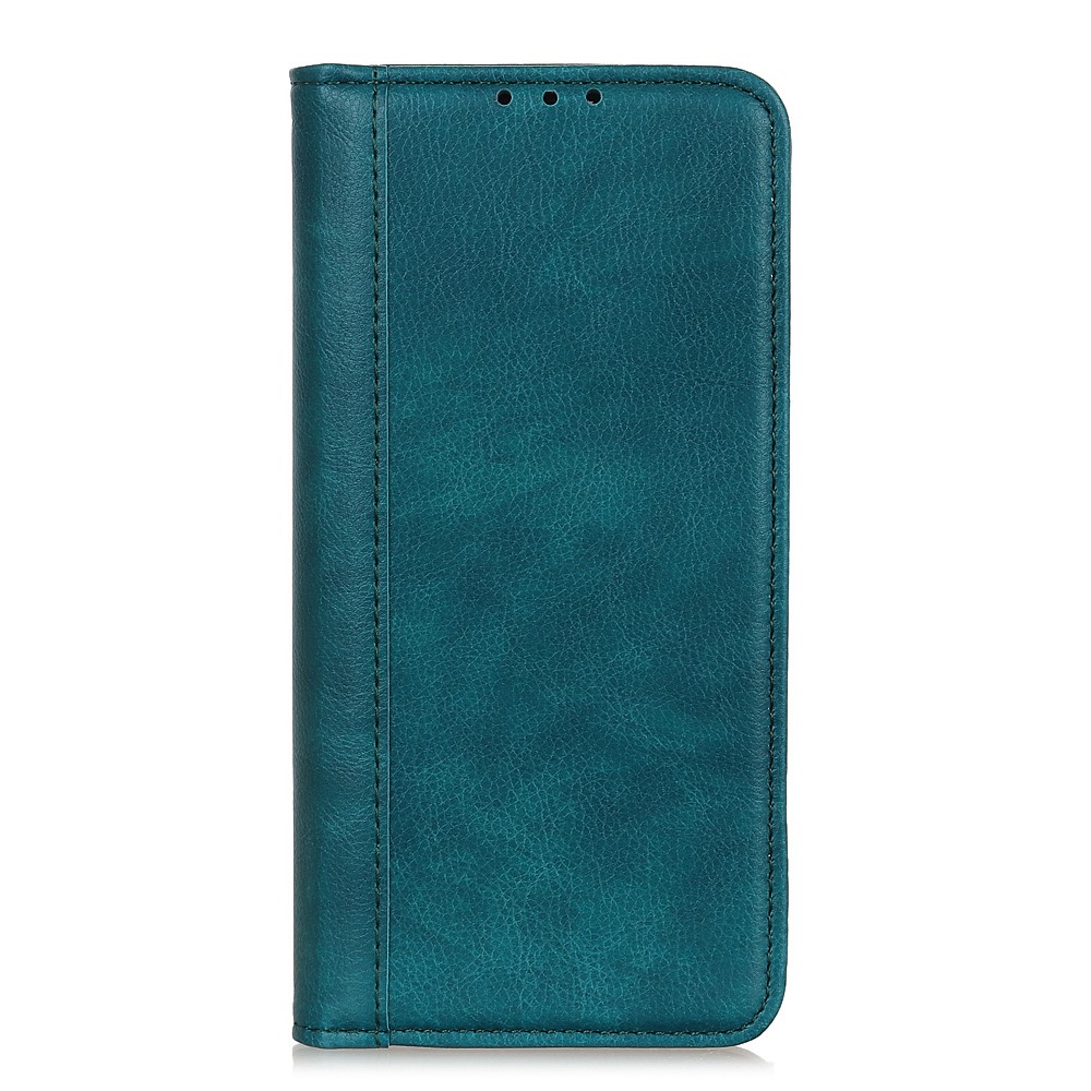 Auto-absorbed Litchi Texture Split Leather Wallet Stand Case Cover for Samsung Galaxy A22 5G (EU Version) - Green-6