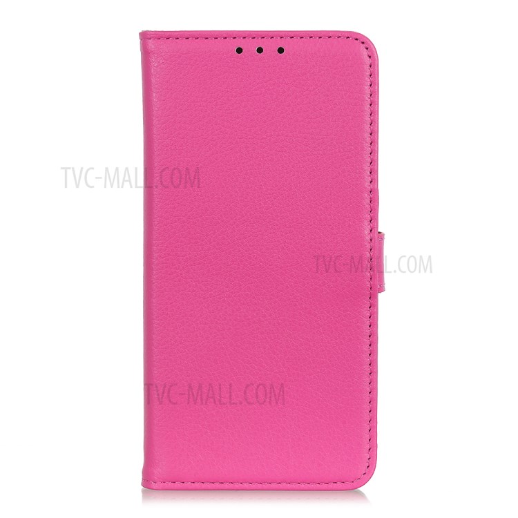 Litchi Skin Magnetic Leather Stand Case for Samsung Galaxy A22 4G (EU Version) - Pink-5