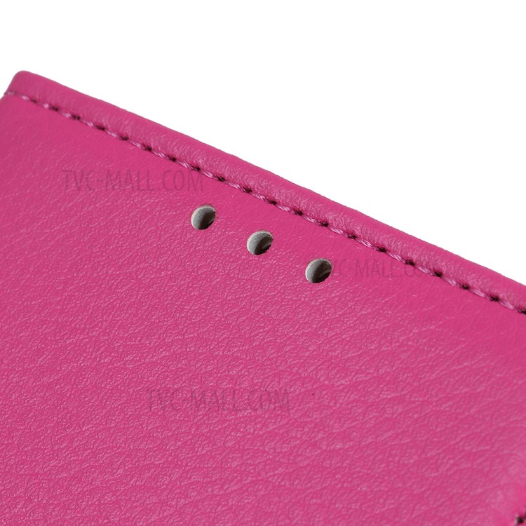 Litchi Skin Magnetic Leather Stand Case for Samsung Galaxy A22 4G (EU Version) - Pink-6