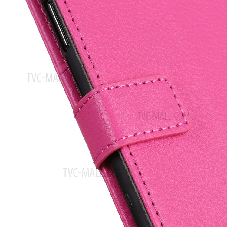 Litchi Skin Magnetic Leather Stand Case for Samsung Galaxy A22 4G (EU Version) - Pink-8