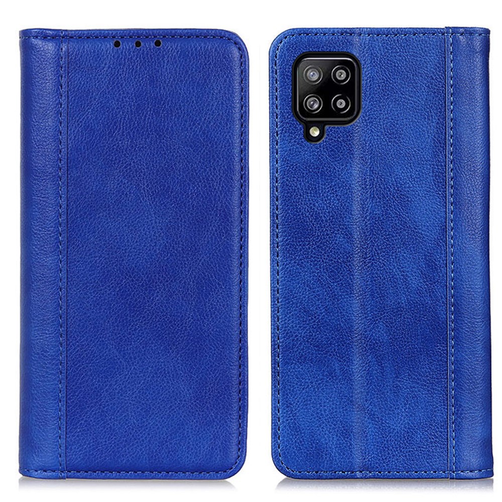 Auto-absorbed Litchi Texture Split Leather Wallet Stand Case Cover for Samsung Galaxy A22 4G (EU Version) - Blue-1