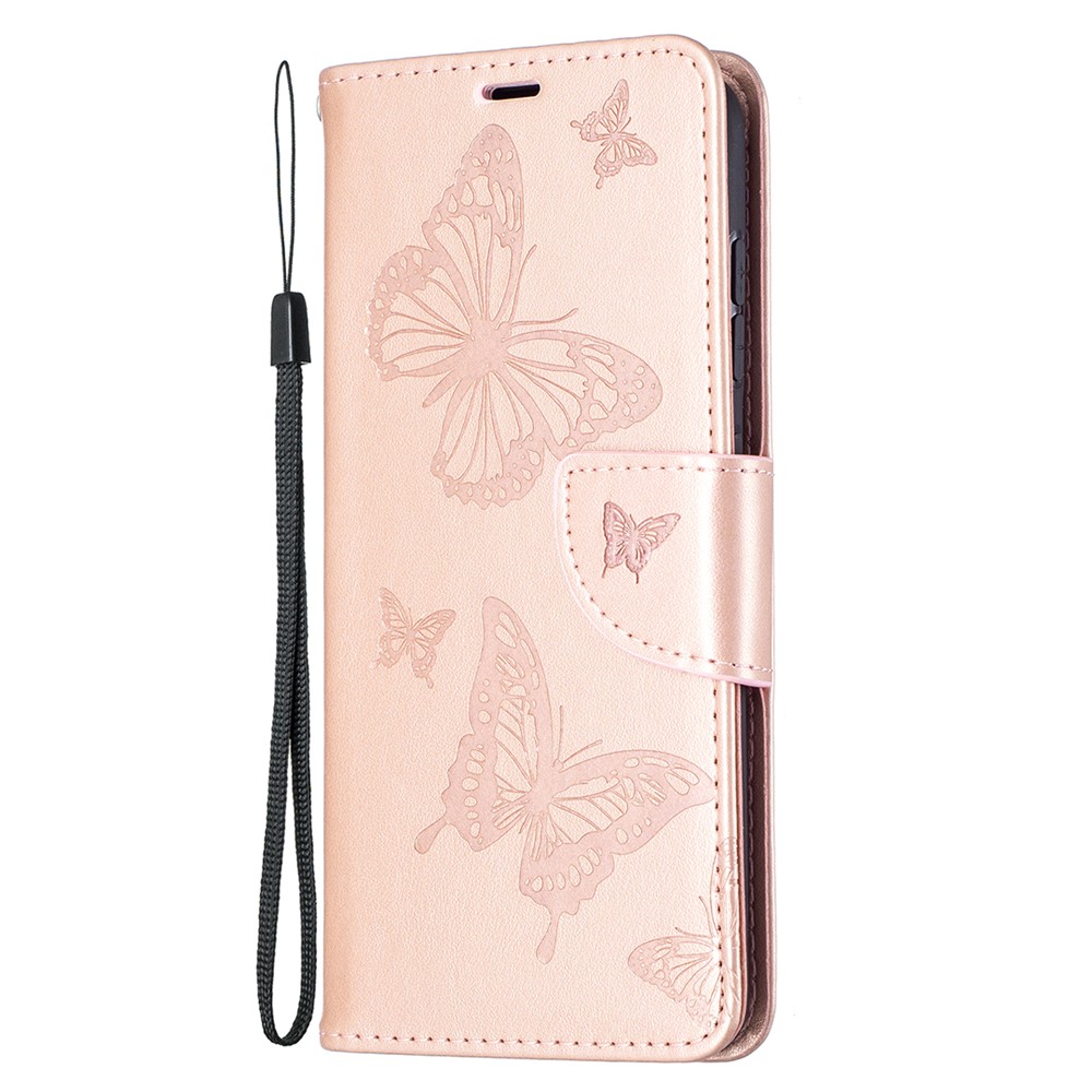 Custodia In Pelle Con Portafoglio Farfalla In Pelle Per Samsung Galaxy S21 FE / S21 Lite. - Oro Rosa-2