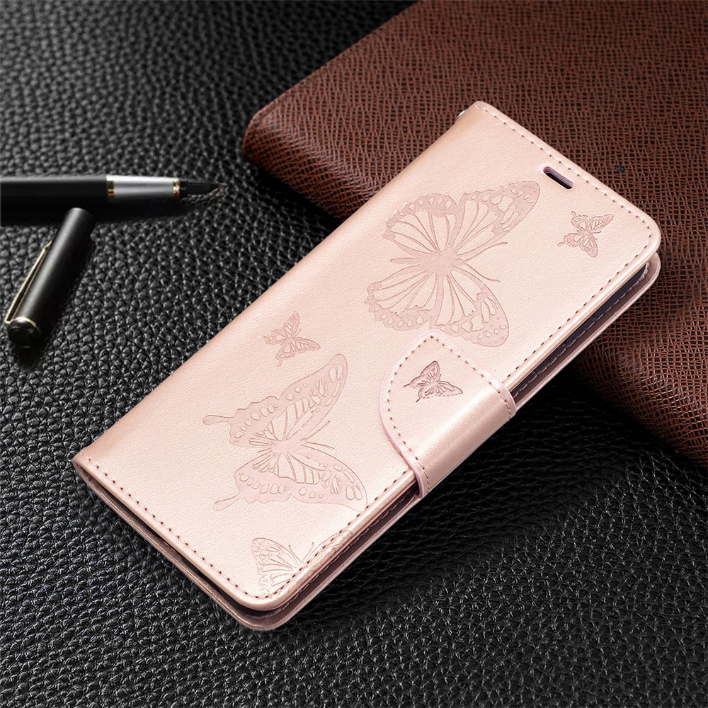 Custodia In Pelle Con Portafoglio Farfalla In Pelle Per Samsung Galaxy S21 FE / S21 Lite. - Oro Rosa-6