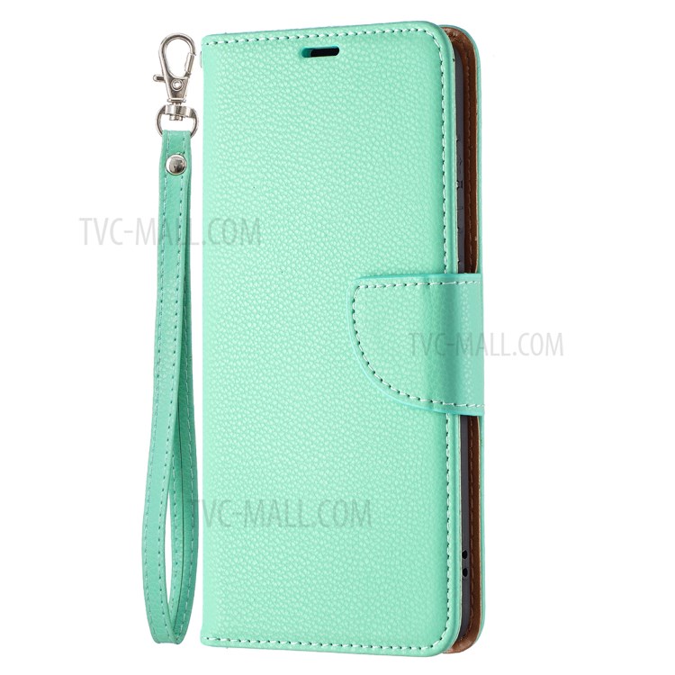 Litchi Skin Wallet Leather Stand Cover Shell for Samsung Galaxy S21 FE/S21 Lite - Green-2