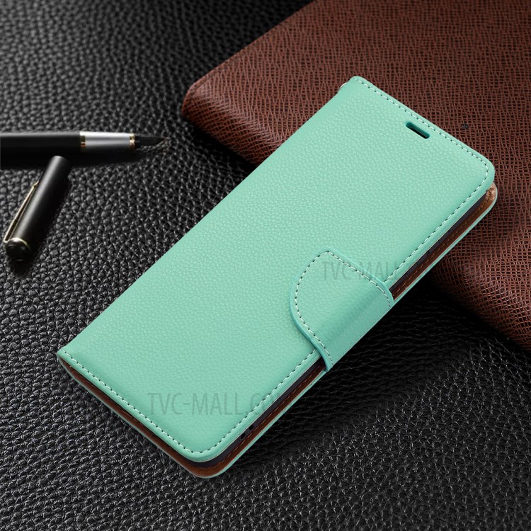 Litchi Skin Wallet Leather Stand Cover Shell for Samsung Galaxy S21 FE/S21 Lite - Green-6