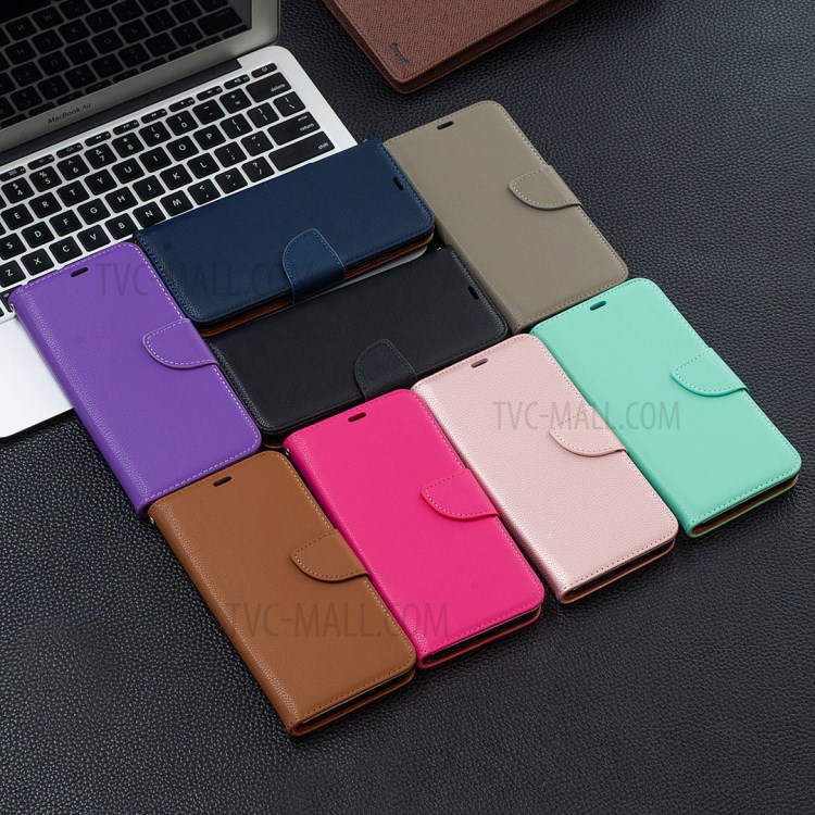 Litchi Skin Wallet Leather Stand Cover Shell for Samsung Galaxy S21 FE/S21 Lite - Green-9