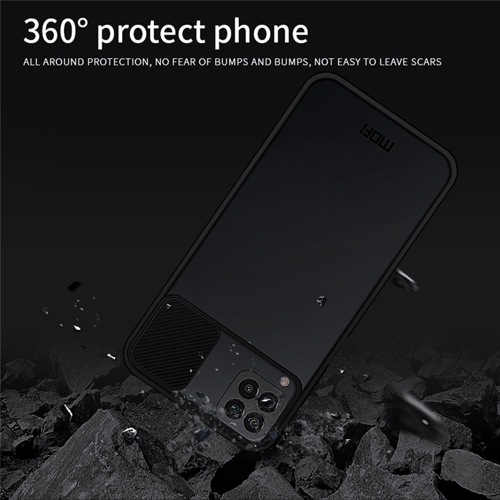 MOFI XINDUN Series Shock-Absorbed Slide Lens Protective Cover Design Hybrid Phone Case for Samsung Galaxy F62/M62 - Black-10