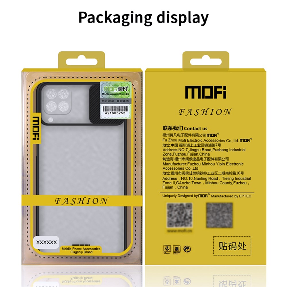 MOFI XINDUN Series Shock-Absorbed Slide Lens Protective Cover Design Hybrid Phone Case for Samsung Galaxy F62/M62 - Black-14