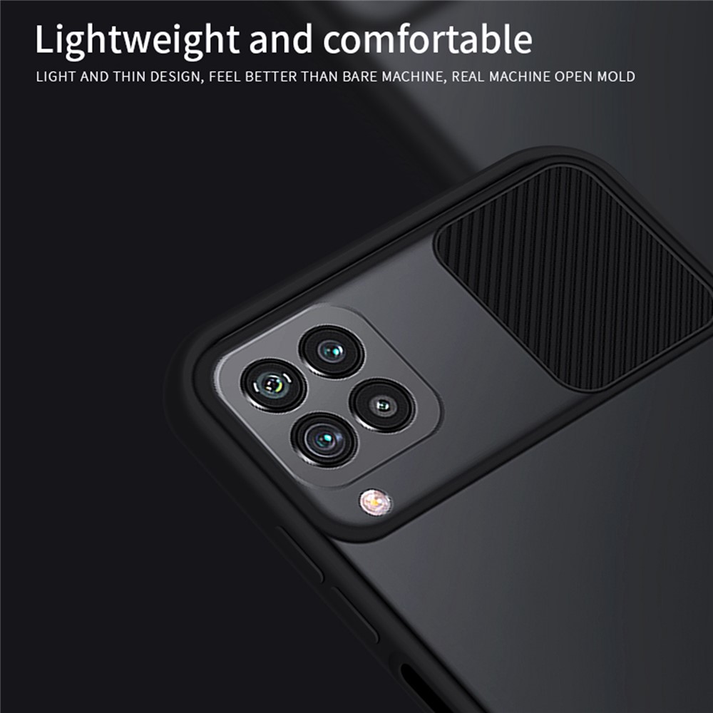 MOFI XINDUN Series Shock-Absorbed Slide Lens Protective Cover Design Hybrid Phone Case for Samsung Galaxy F62/M62 - Black-4