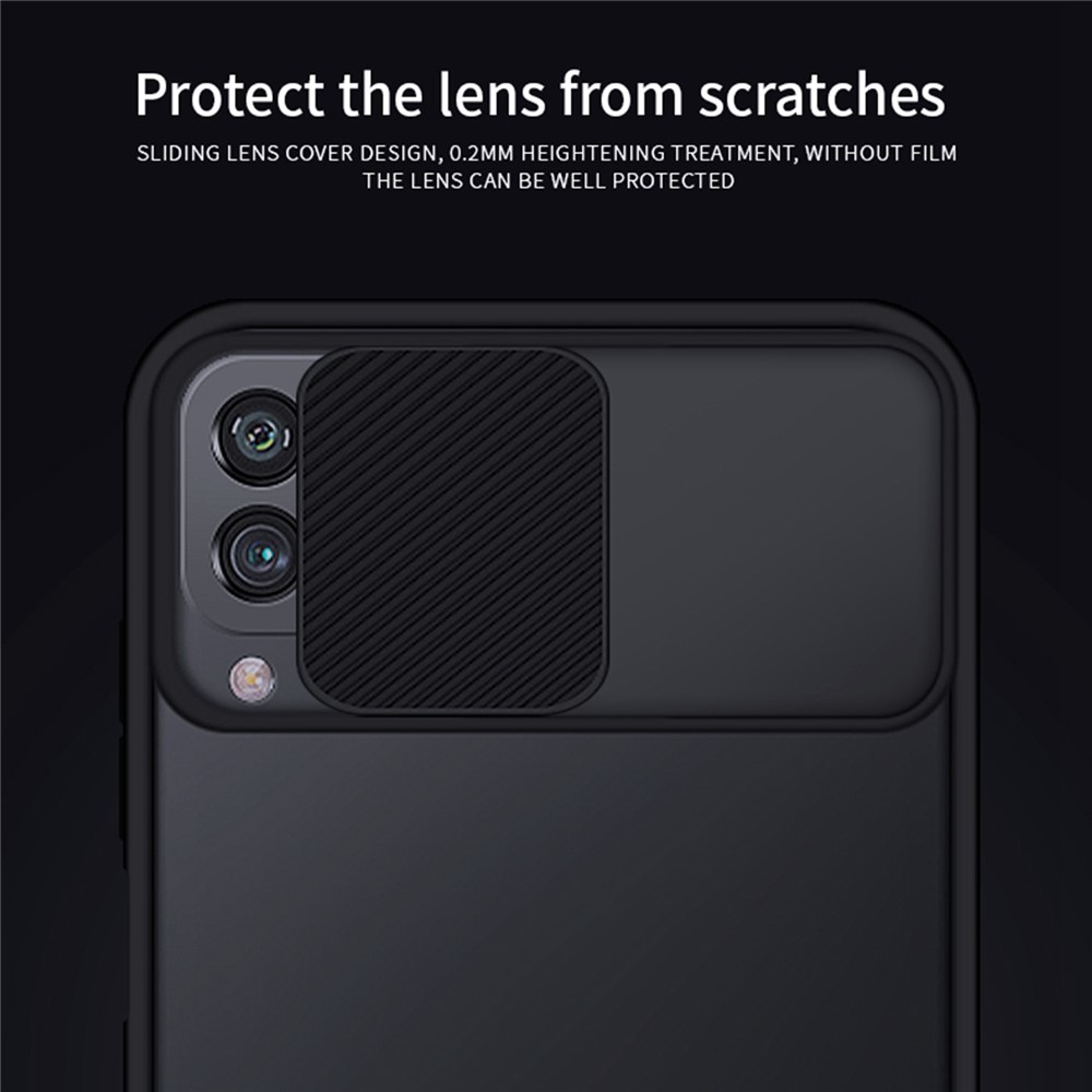MOFI XINDUN Series Shock-Absorbed Slide Lens Protective Cover Design Hybrid Phone Case for Samsung Galaxy F62/M62 - Black-5