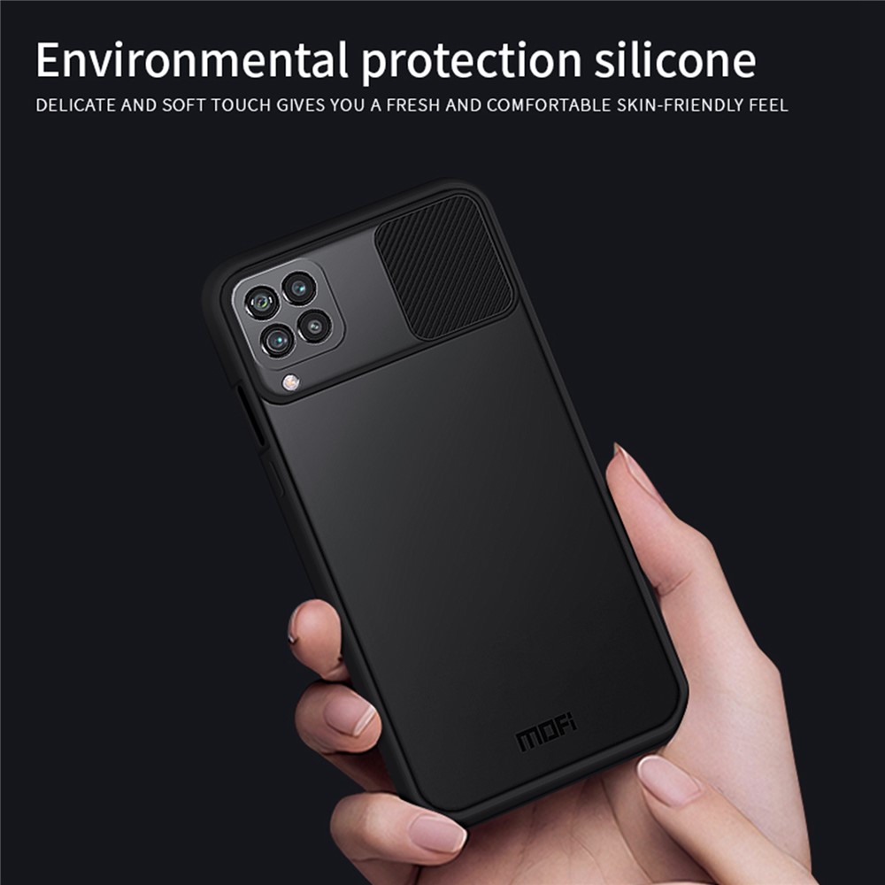 MOFI XINDUN Series Shock-Absorbed Slide Lens Protective Cover Design Hybrid Phone Case for Samsung Galaxy F62/M62 - Black-8