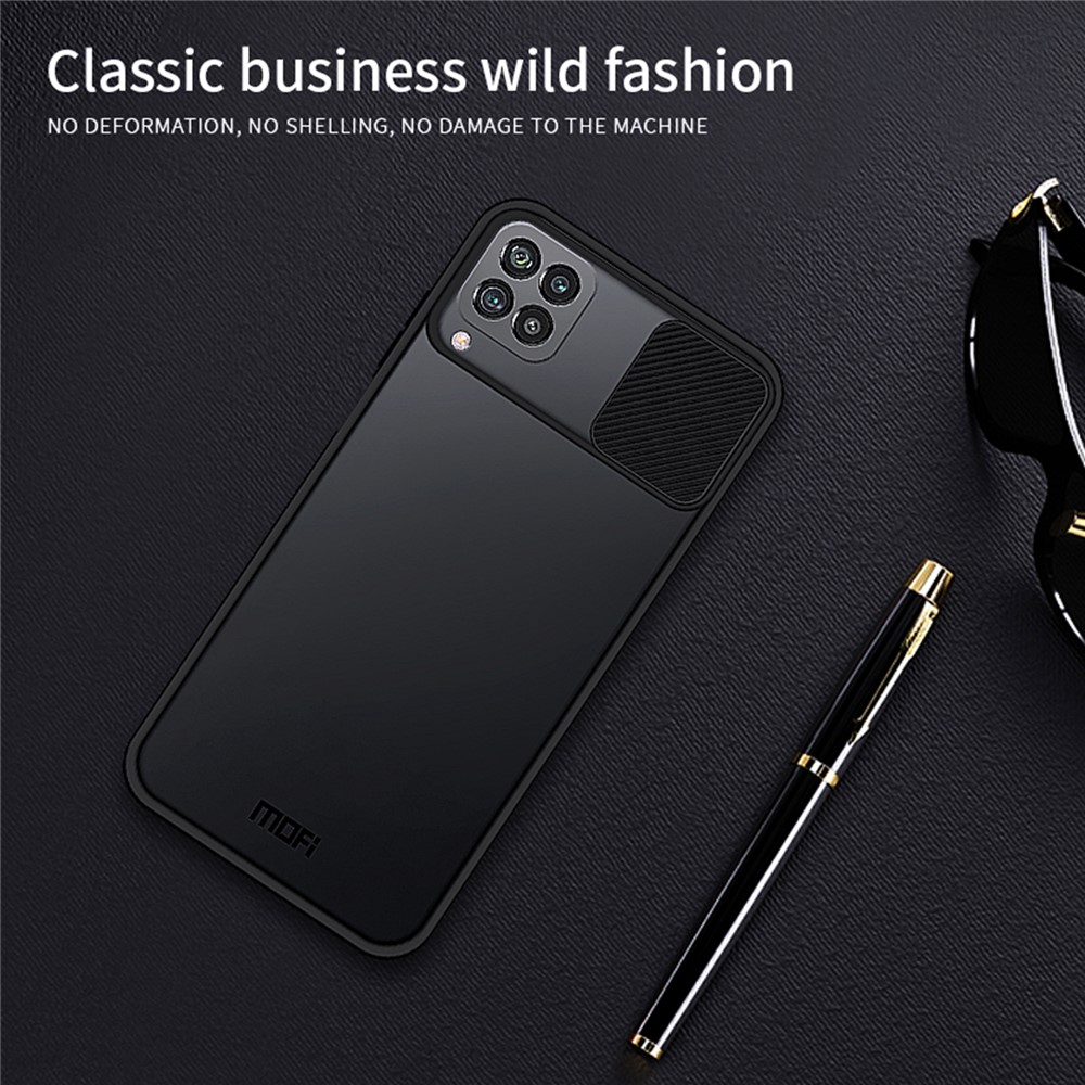 MOFI XINDUN Series Shock-Absorbed Slide Lens Protective Cover Design Hybrid Phone Case for Samsung Galaxy F62/M62 - Black-9
