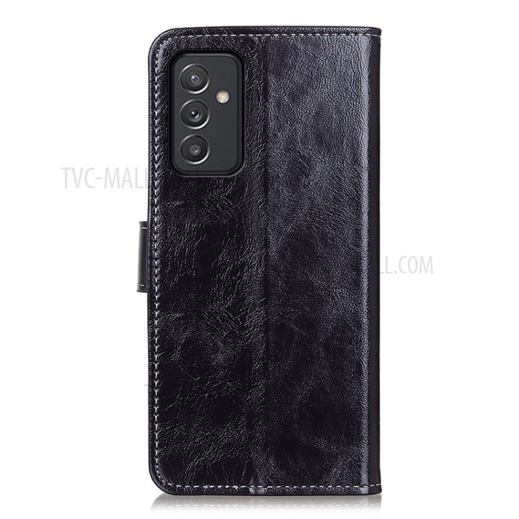 Retro Style Crazy Horse Texture Leather Wallet Stand Phone Case for Samsung Galaxy A82 5G - Black-3