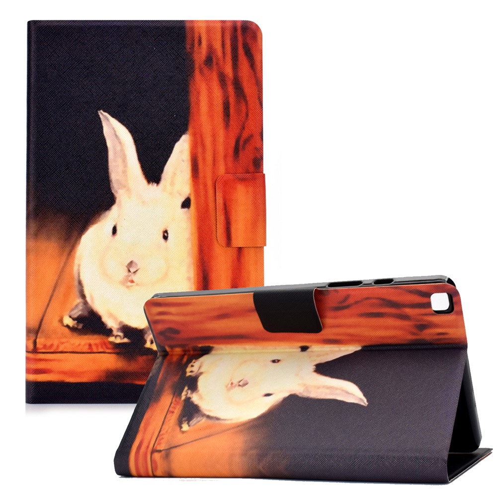 Pattern Printing Design Leather Tablet Case for Samsung Galaxy Tab A7 Lite 8.7-inch T220 - Rabbit-1