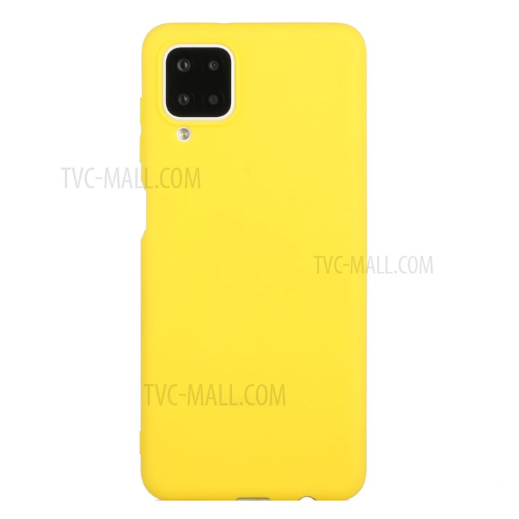 Matte Skin Shockproof TPU Phone Case Shell Cover for Samsung Galaxy A12 - Yellow-1