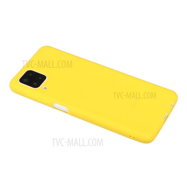 Matte Skin Shockproof TPU Phone Case Shell Cover for Samsung Galaxy A12 - Yellow-2