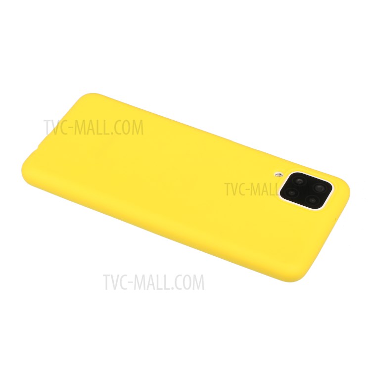 Matte Skin Shockproof TPU Phone Case Shell Cover for Samsung Galaxy A12 - Yellow-3