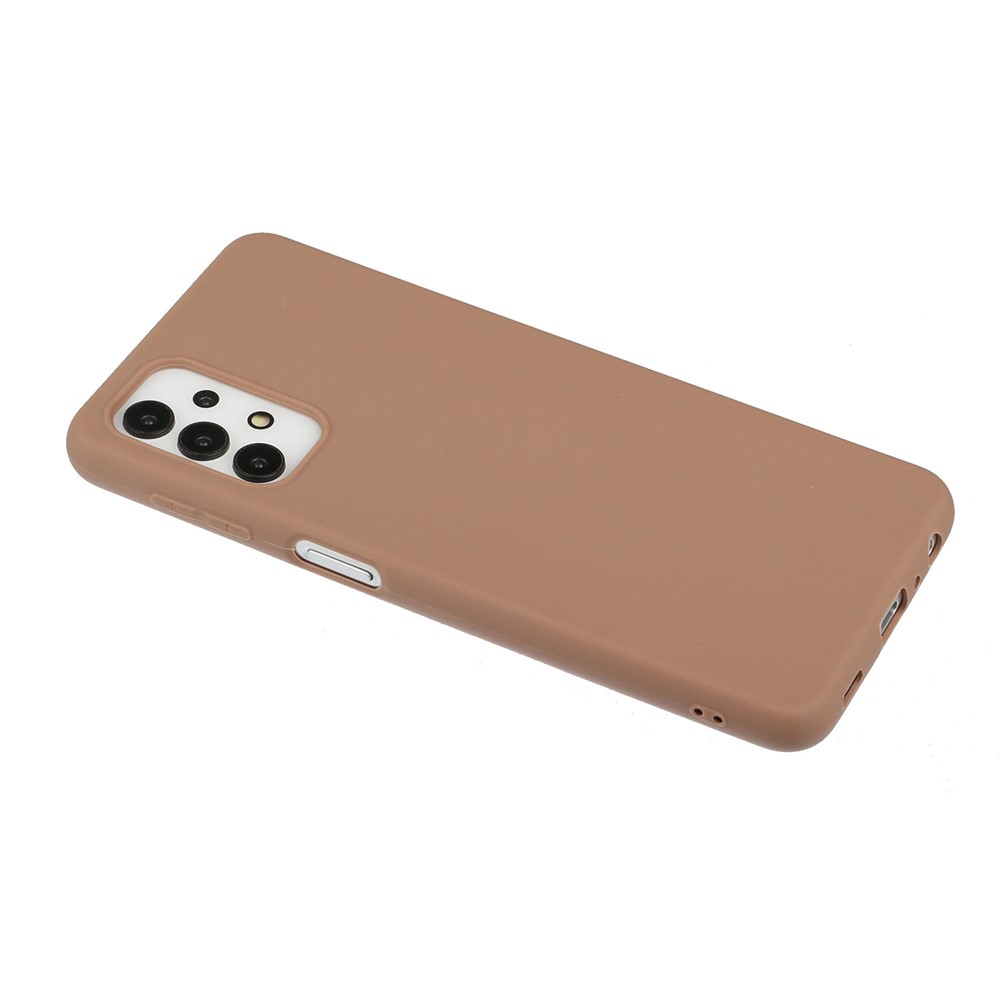 Matte Skin Shockproof TPU Phone Case Shell Cover for Samsung Galaxy A32 5G - Brown-2
