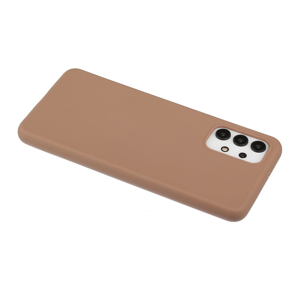Matte Skin Shockproof TPU Phone Case Shell Cover for Samsung Galaxy A32 5G - Brown-3