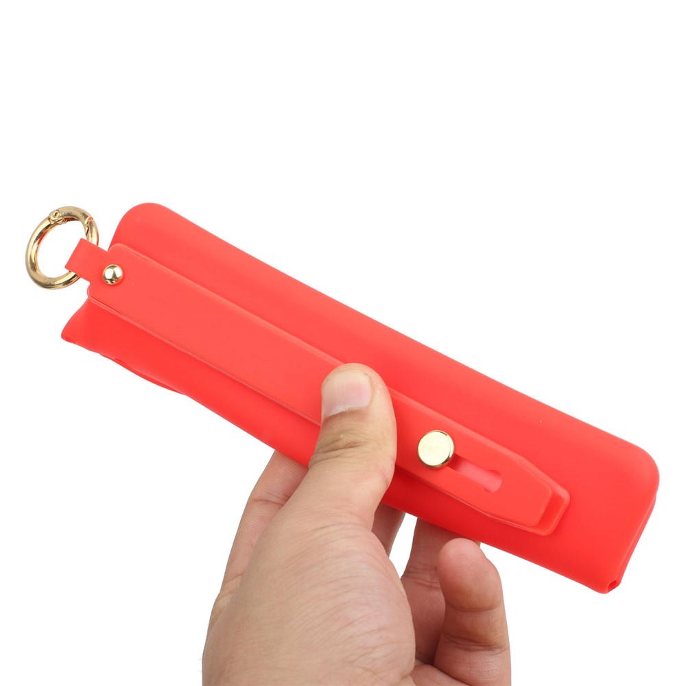 Well-Protected TPU Case with Kickstand Hand Strap for Samsung Galaxy S21+ 5G - Red-5