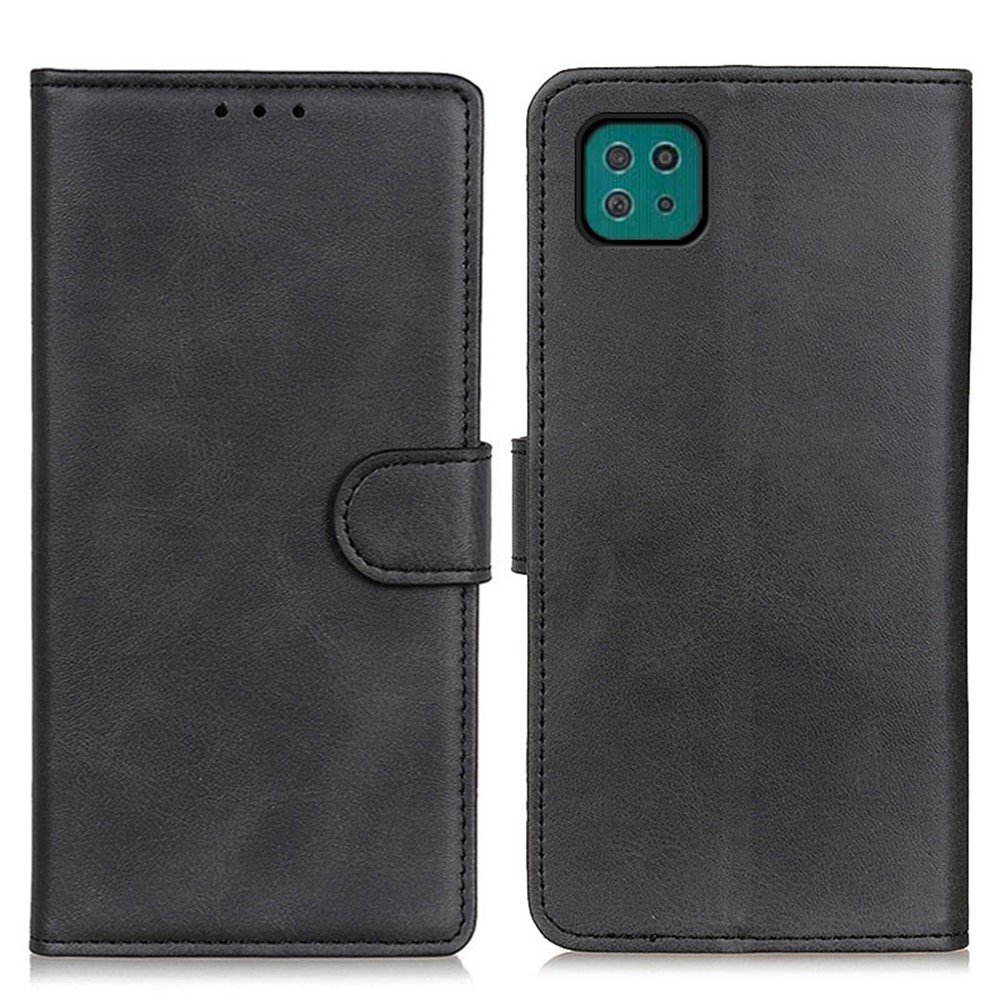PU Leather Magnetic Wallet Leather Shell Protective Case for Samsung Galaxy A22 5G (EU Version) - Black-1