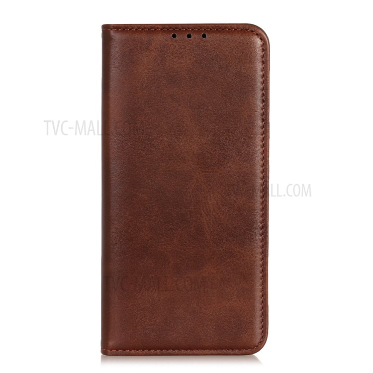 Magnetic Closure Split Leather Wallet Stand Phone Case for Samsung Galaxy A82 5G - Coffee-6