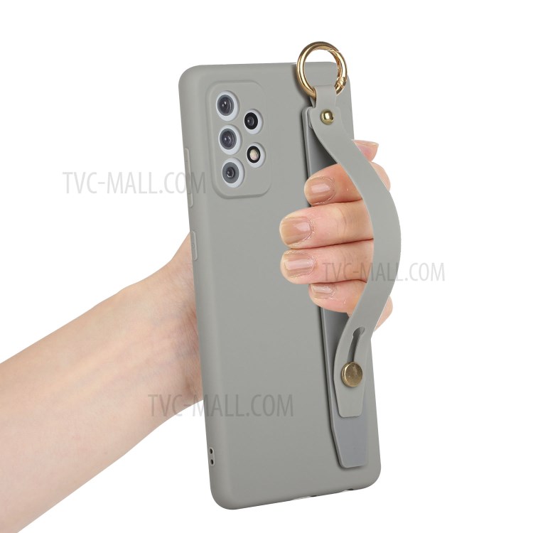 TPU Phone Cover with Kickstand Hand Strap for Samsung Galaxy A52 5G/4G - Grey-3