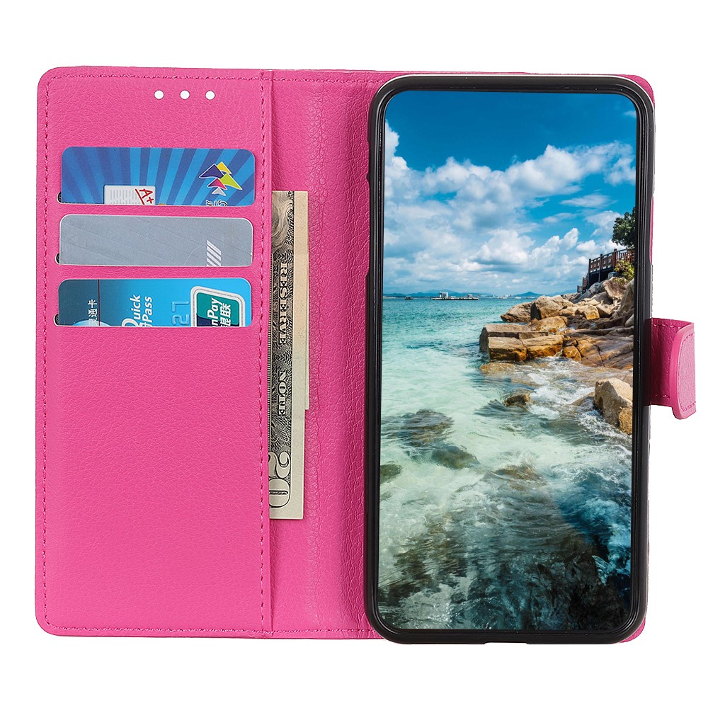 Classic Style Litchi Texture PU Leather Wallet Mobile Phone Case for Samsung Galaxy A22 5G (EU Version) - Rose-3
