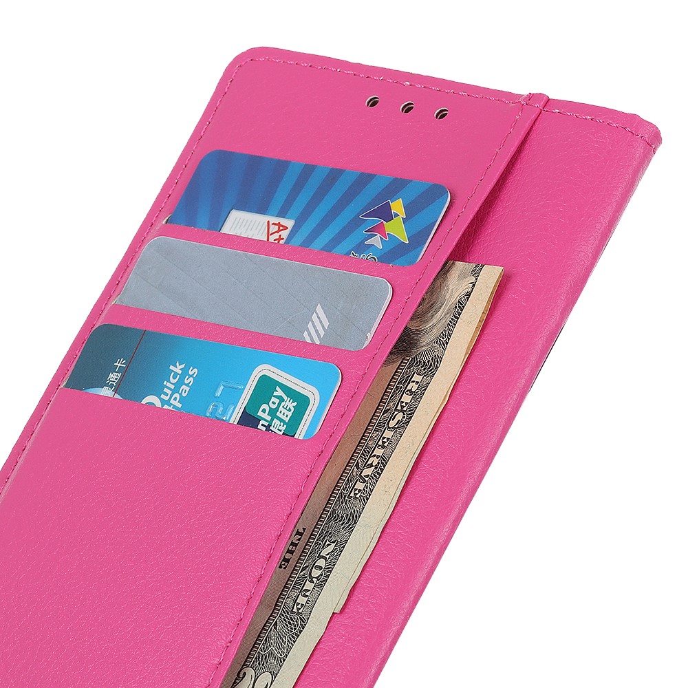 Classic Style Litchi Texture PU Leather Wallet Mobile Phone Case for Samsung Galaxy A22 5G (EU Version) - Rose-9