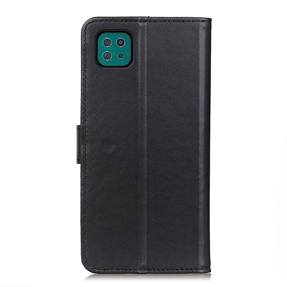 Full Protection Magnetic Clasp Design Leather Mobile Phone Wallet Stand Shell for Samsung Galaxy A22 5G (EU Version) - Black-4