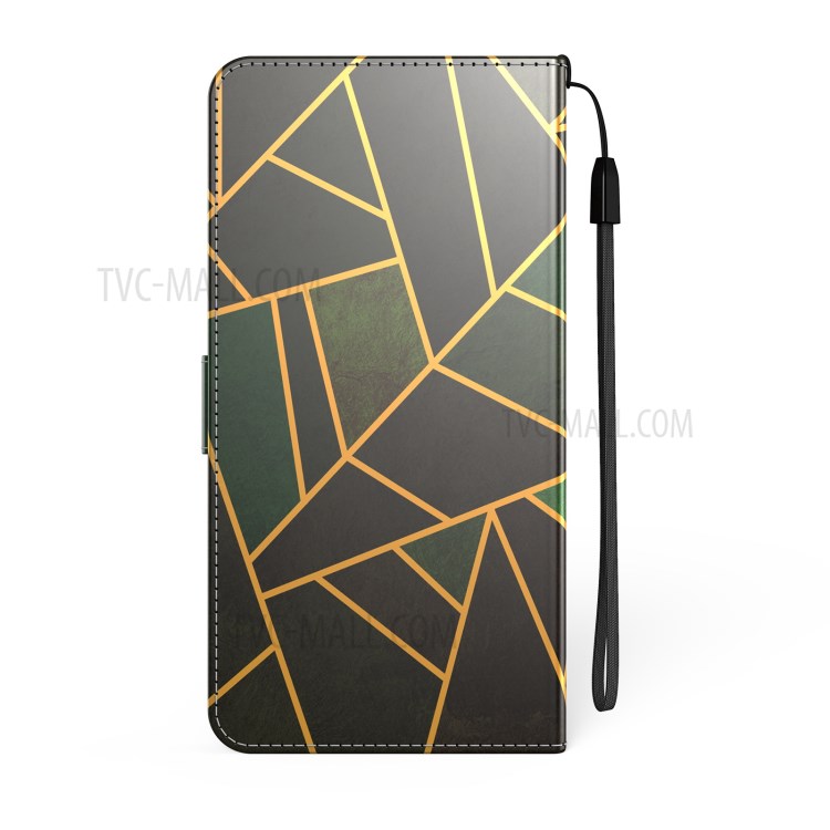 Pattern Printing Marble Leather Mobile Casing Case Wallet for Samsung Galaxy A52 4G / 5G - Black / Irregular Figure-5