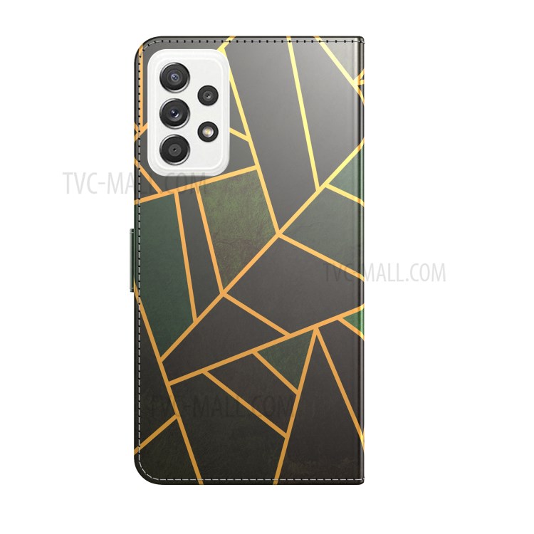 Pattern Printing Marble Leather Mobile Casing Case Wallet for Samsung Galaxy A52 4G / 5G - Black / Irregular Figure-6